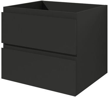 Wastafelonderkast Napoli 60cm - Zwart Mat - Met 2 Lades - 59,4x50x47,5cm