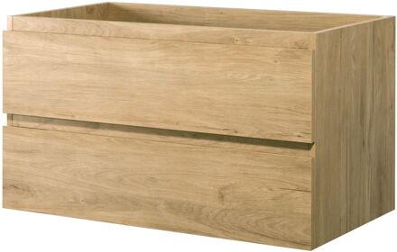 Wastafelonderkast Napoli 90cm 2 Laden As Grijze Eik