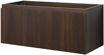 Wastafelonderkast Napoli 90cm - Notelaar Houtlook - Met 2 Lades - 89,4x50x47,5cm