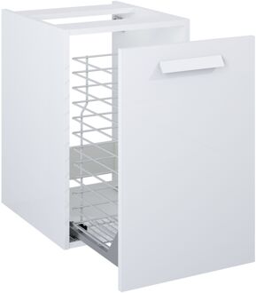 Wastafelonderkast Ness 40cm - Hoogglans Wit Glanzend - Met 2 Lades - 40x62,5x37cm