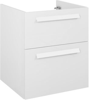 Wastafelonderkast Ness 52cm - Hoogglans Wit - Met 2 Lades - 52x48x39cm