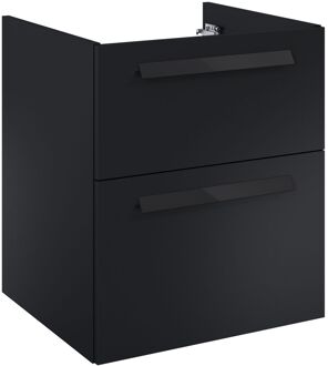 Wastafelonderkast Ness 52cm - Zwart Mat - Met 2 Lades - 52x51,5x46cm