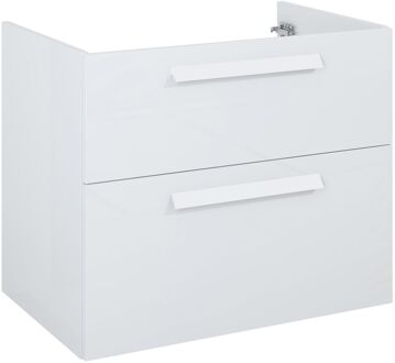 Wastafelonderkast Ness 72cm - Hoogglans Wit Glanzend - Met 2 Lades