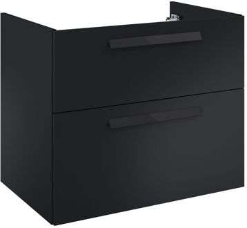Wastafelonderkast Ness 72cm - Zwart Mat - Met 2 Lades - 72x59x46cm