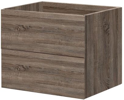 Wastafelonderkast Savena 47cm - Donker Eiken Houtlook - Met 2 Lades - 47,4x50x59,2cm