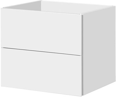 Wastafelonderkast Savena 47cm - Hoogglans Wit - Met 2 Lades - 47,4x50x59,2cm