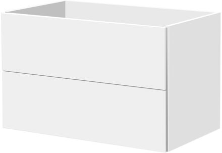 Wastafelonderkast Savena 80cm - Hoogglans Wit - Met 2 Lades - 80x50x47,4cm