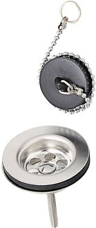 Wastafelplug Met Stop Messing