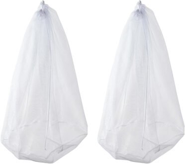 Waszak - 2x - 60 x 80 cm - wit - polyester - groot - wasnet