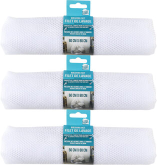 Waszak - 3x - 60 x 80 cm - wit - polyester - groot - wasnet