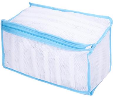 Waszak Gewatteerde Netto Wasgoed Schoenen Protector Polyester Wassen Schoenen Machine Vriendelijke Waszak Drogen Tas Blauw