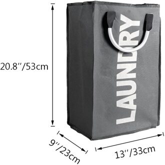 Waszak Opvouwbare Wasmand Grote Vuile Wasmand Wasmand Sorter Oxford Doek Vuile Kleren Tas Met Aluminium Handvat diep gray33x23x53cm