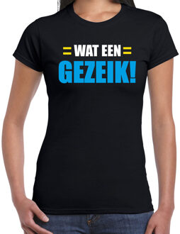 Wat een gezeik fun tekst t-shirt zwart voor dames S