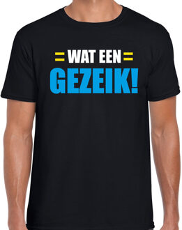 Wat een gezeik fun tekst t-shirt zwart voor heren S