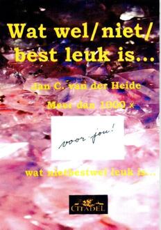 Wat wel/ niet/ best leuk is... - Boek Jan C. van der Heide (906586072X)