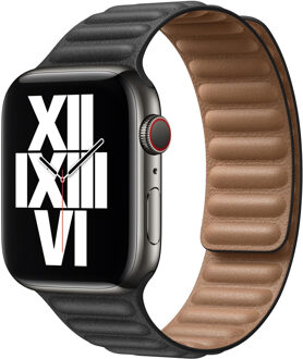 Watch 38/40/41 mm Leather Link Horlogeband Zwart - Medium/Large