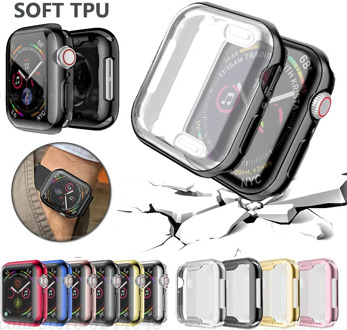 Watch Cover case For Apple Watch series 6 5 4 3 2 1 case 42mm 38m 40mm 44mm Slim TPU case Screen Protector for iWatch 6 5 4 44mm