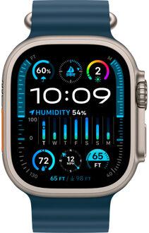 Watch Ultra 2 medium ocean-bandje Titanium Blauw