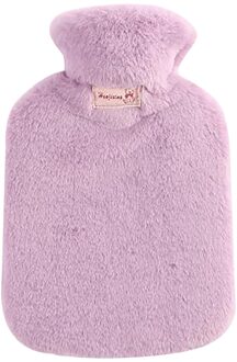 Water Bag Fles Zachte Warm Te Houden In Winter Draagbare Herbruikbare Bescherming Pluche Die Wasbare Lekvrije paars