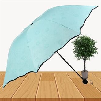 Water Bloeiende Paraplu Drievoudige Vinyl Zon Beschermende Kleine Verse Parasol Zonnescherm Kids Paraplu Voor Jongen Xiaomi Flowering munt groen