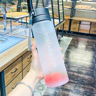 Water Bottle 600/800ml Protable Double Cup Cover Large Capacity Matte Water Cup Cute Water Bottle Items 600ML / zwart