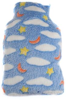 Water Bottle Bag Coral Fleece Doek 1000Ml Houden Warme Zachte Thuis Ontspannen STTA889 blauw maan