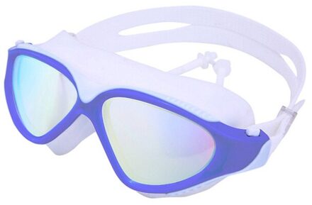 Water Bril Professionele Zwembril Volwassenen Waterdichte Zwemmen Uv Anti Fog Verstelbare Bril Oculos Espelhado Zwembad Bril lucht blauw