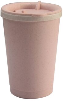 Water Cup 280Ml Dubbele Muur Isolatie Tarwe Fiber Stro Koffie Cup Mok Lekvrij Roze