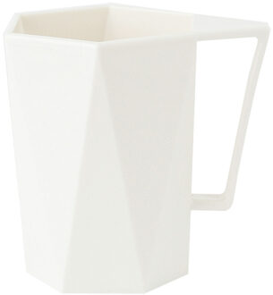 Water Cup Koffiekopjes Geometrische Cup Persoonlijkheid Melk Sap Citroen Mok Koffie Thee Herbruikbare Plastic Bekers # T1P Beige