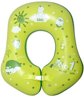 Water Drijvende Drinken Bekerhouder Accessoire Baby Baby Hals Cirkel Baden Boei Cartoon Afdrukken Opblaasbare Float Ring groen-S