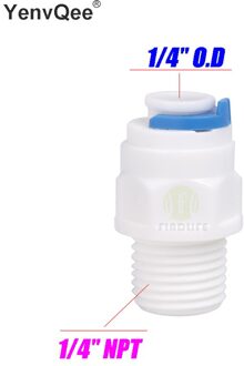 Water Filter Onderdelen 5 Pcs 1/4 Inch Od Buis * 1/4 "Inch Npt Bsp Buitendraad Pijp Connector Voor ro Waterzuiveraar Systeem