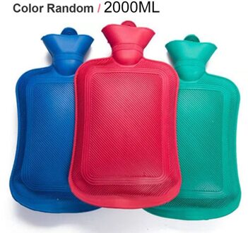 Water Fles 2000Ml Rubber Hoge Dichtheid Winter Handwarmer Draagbare Dikke Warm Water Fles Meisjes Pocket Voeten Water tas 1stk 2000ml