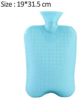 Water Fles Effen Kleur Dikke Pvc Silicone Rubber Warm Water Fles Irrigatie Hand Warmers Warm Paleis Warme Zak blauw-L