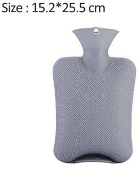 Water Fles Effen Kleur Dikke Pvc Silicone Rubber Warm Water Fles Irrigatie Hand Warmers Warm Paleis Warme Zak grijs-M