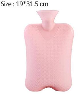 Water Fles Effen Kleur Dikke Pvc Silicone Rubber Warm Water Fles Irrigatie Hand Warmers Warm Paleis Warme Zak roze-L