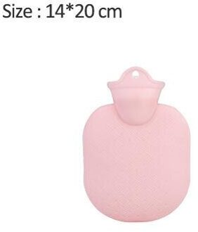 Water Fles Effen Kleur Dikke Pvc Silicone Rubber Warm Water Fles Irrigatie Hand Warmers Warm Paleis Warme Zak roze-S