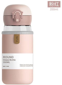 Water Fles Met Doek Cover Anti-Brandwonden, bounce Cover Met Thee Spacer Mannelijke En Vrouwelijke Student Paar Leuke Water Cup rood