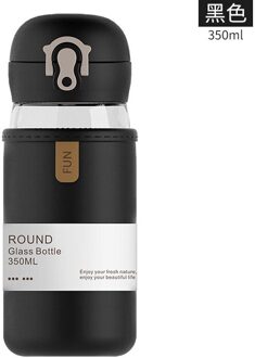 Water Fles Met Doek Cover Anti-Brandwonden, bounce Cover Met Thee Spacer Mannelijke En Vrouwelijke Student Paar Leuke Water Cup zwart