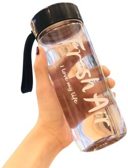 Water Fles Sport 780Ml Plastic Draagbare Fles Water Voor Drinken Thee Mok Outdoor Sport Camping Benodigdheden Koffie Keuken Gereedschap zwart 600ml