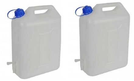 Water Jerrycan met kraantje - 3x stuks - 10 liter - waterjerrycans / watertank - kunststof