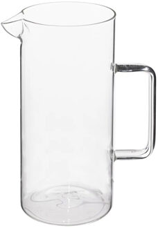 Water Karaf/schenkkan met schenktuit - glas - 1.5 Liter - D10 x H22 cm - Karaffen Transparant