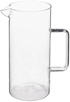 Water Karaf/schenkkan met schenktuit - glas - 1.5 Liter - D10 x H22 cm Transparant