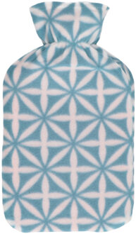 Water kruik met fleece hoes lichtblauwe/witte sterren print 1,7 liter
