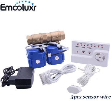Water Leak Detecting Alarm System with 6meter Sensitive Water Detector Cable and Motor Brass Valves DN15 (Ship from Russia)