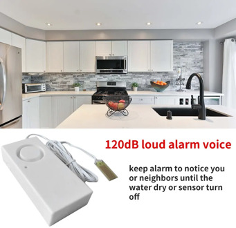 Water Leakage Alarm Detector 130dB Water Leak Sensor Detection Flood Alert Overflow Home Security Alarm System