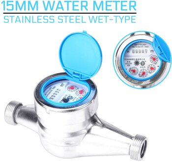 Water Meter Rvs 15Mm Nat Type Koud Water Meter Plastic Rotor Type Meten Meter Tap Tafel Teller thuis Garde Gereedschap