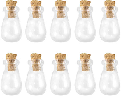 Water Mini Leuke Flessen Hangers Kleine Glazen Flessen Met Kurk Transparant Duidelijke Potten Flacon 20 stks