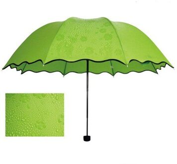 Water open paraplu vinyl UV parasol drie opvouwbare paraplu zonnige paraplu leger groen