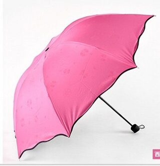 Water open paraplu vinyl UV parasol drie opvouwbare paraplu zonnige paraplu Rood