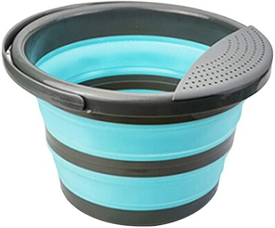 Water Opslag Container Camping Water Emmer Siliconen Opvouwbare Emmer Outdoor Outdoor Draagbare Vissen Carrying groot blauw